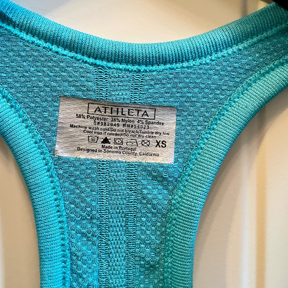 ATHLETA XS Fast Track Racerback Ruched Tank Top - Picture 2 of 5